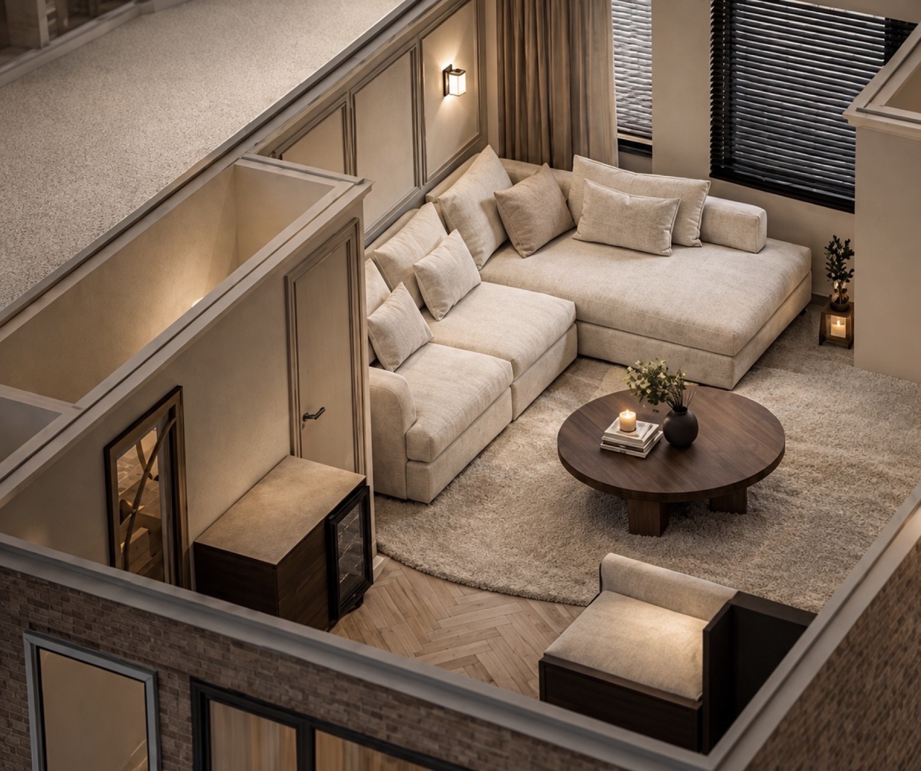 Fotorealistische 3D-render van een woonkamer, Woonhuis Meteren
